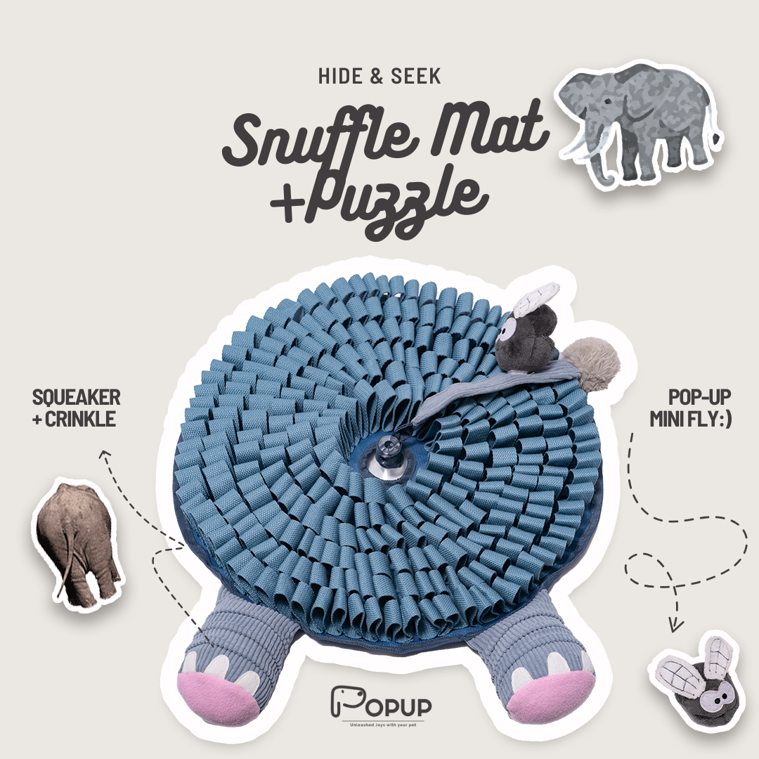 HIDE & SEEK Snuffle Mat and Puzzle Toy - Elephant Edition