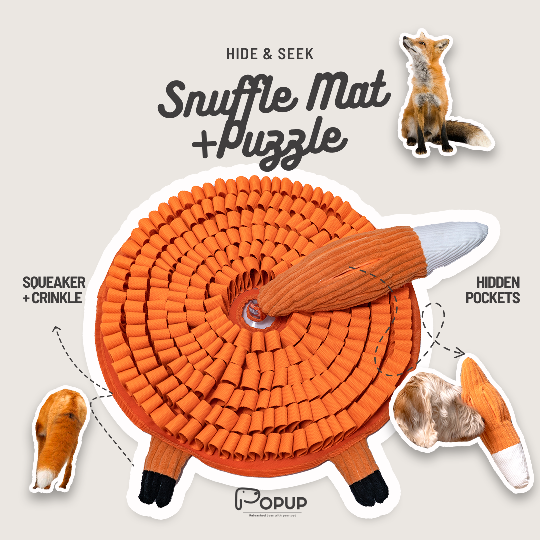 HIDE & SEEK Snuffle Mat and Puzzle Toy - Fox Edition