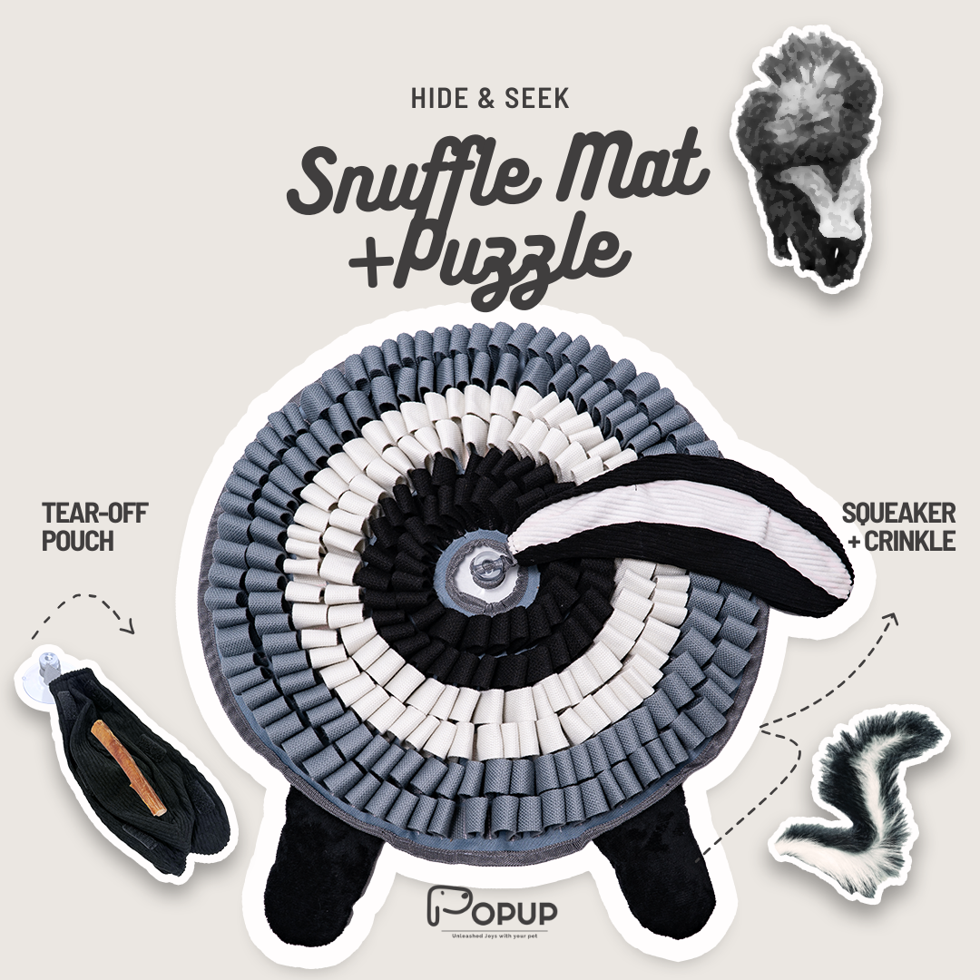 HIDE & SEEK Snuffle Mat and Puzzle Toy - Skunk Edition