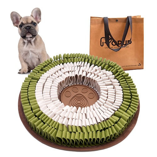 POPUPJOYS dog snuffle mat slow feeder with removable lick mat and storage tote for mental stimulation